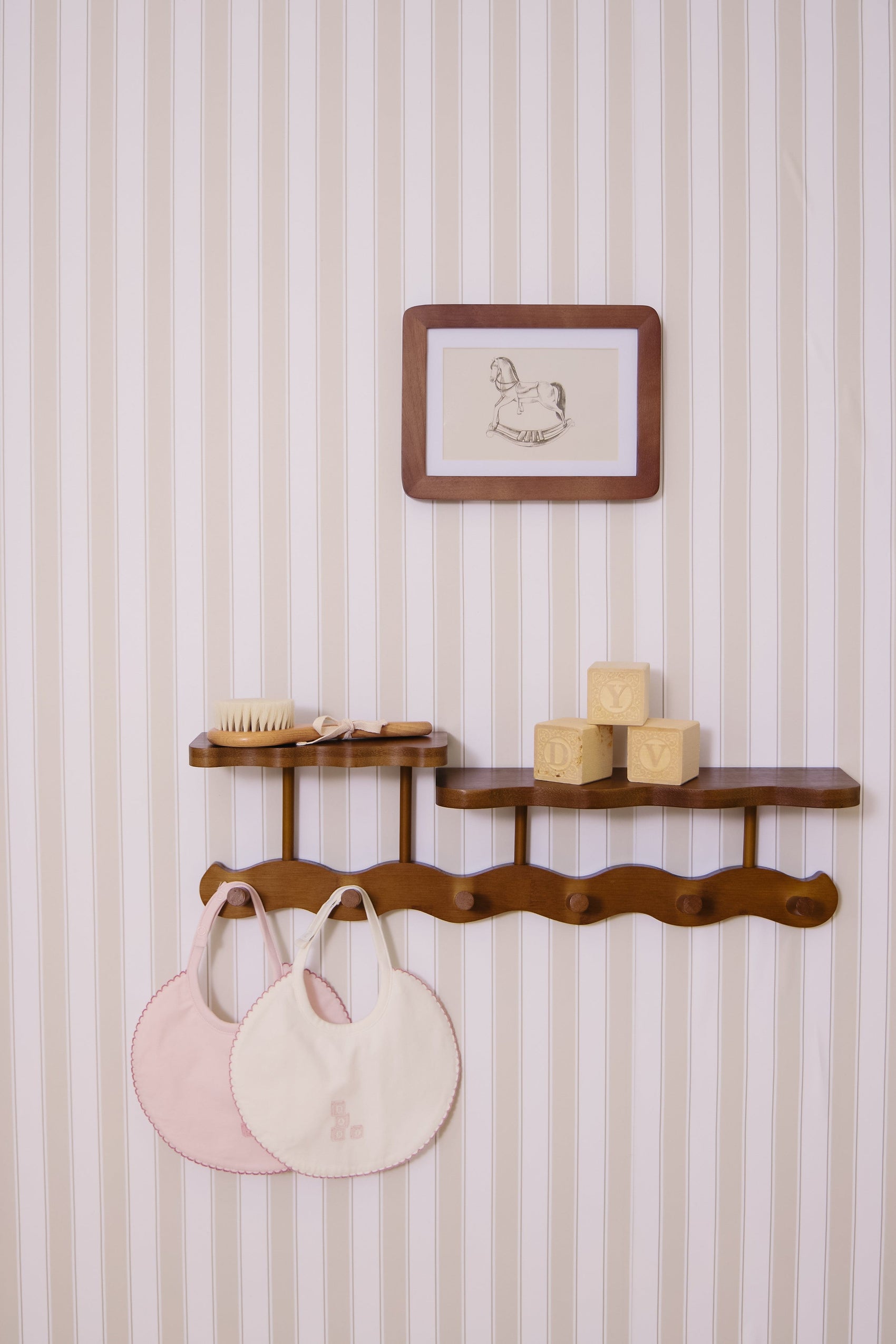 Baby Blocks Bib - White Pink