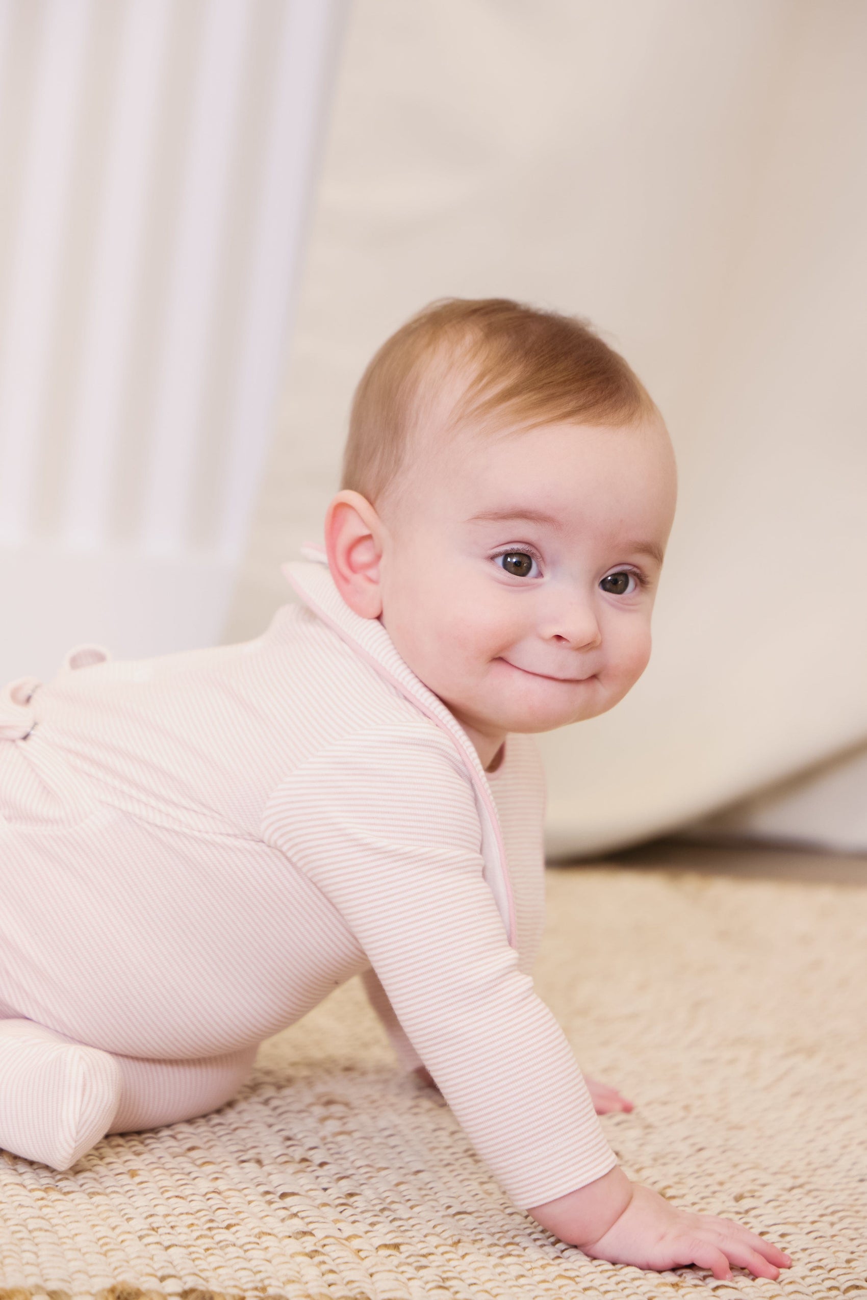 Carrera Pinstripe Footie - Pink