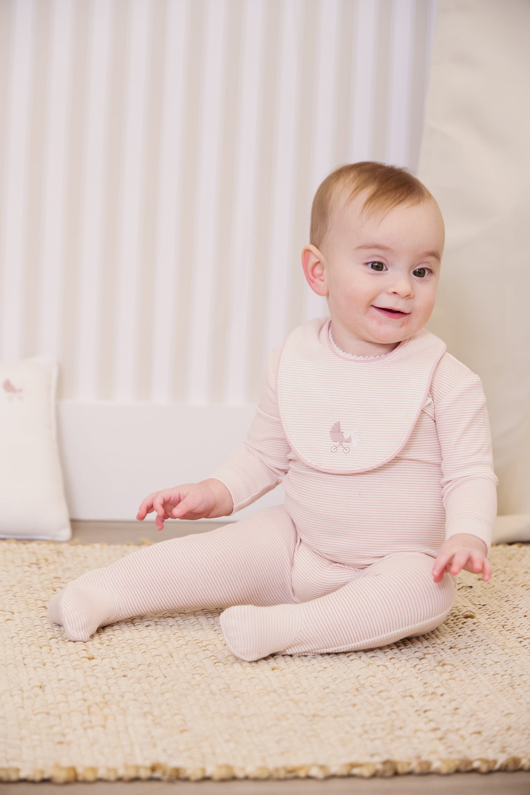 Carrera Pinstripe Footie - Pink