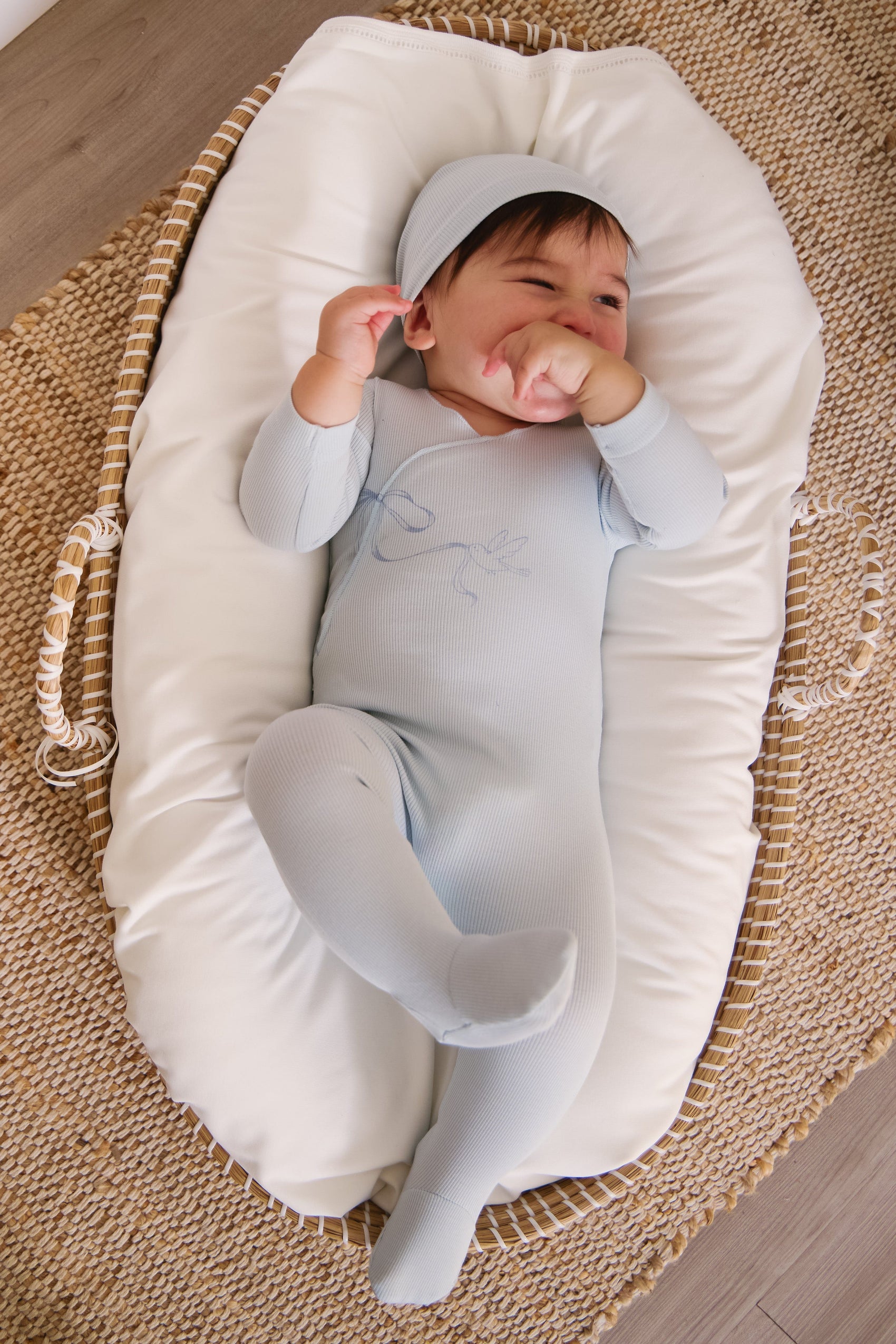 Flutter Bow Footie - Blue