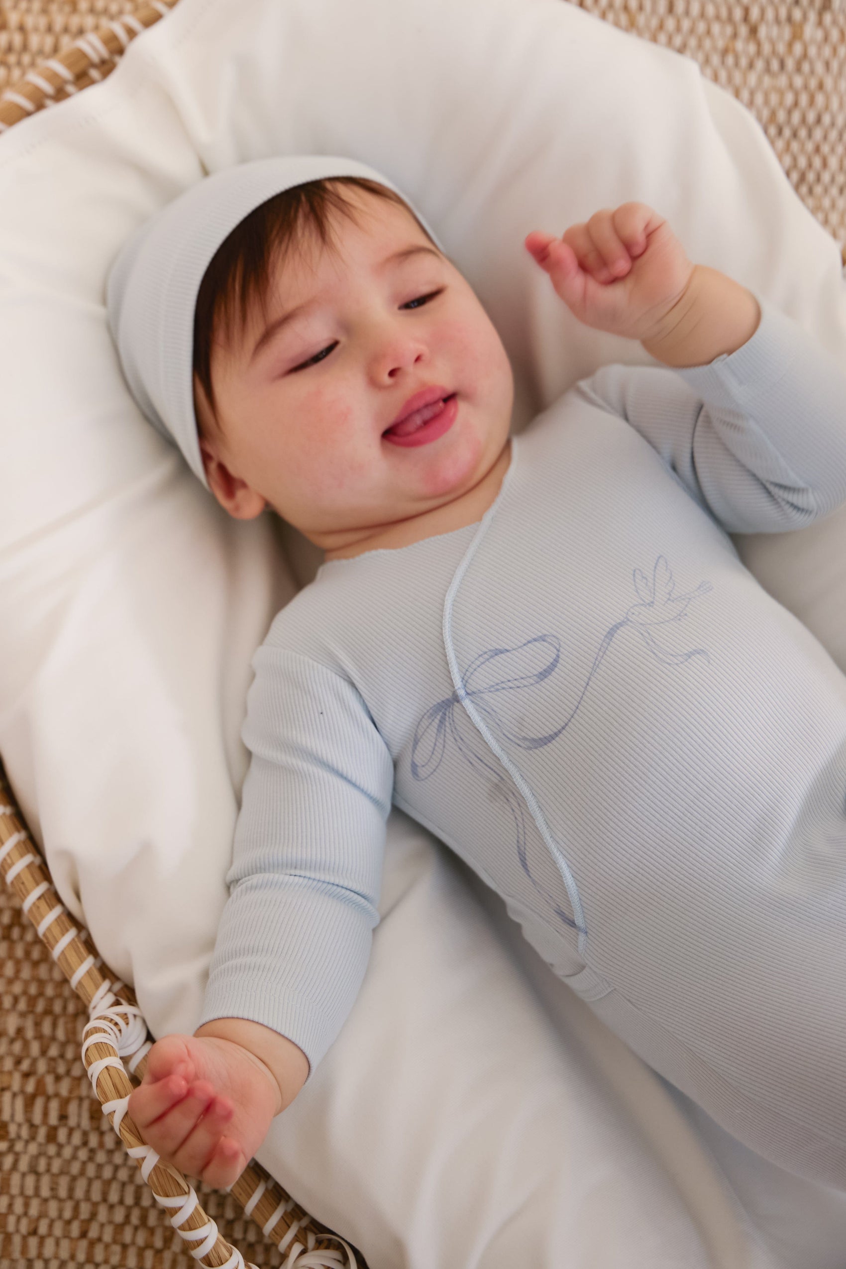 Flutter Bow Footie - Blue