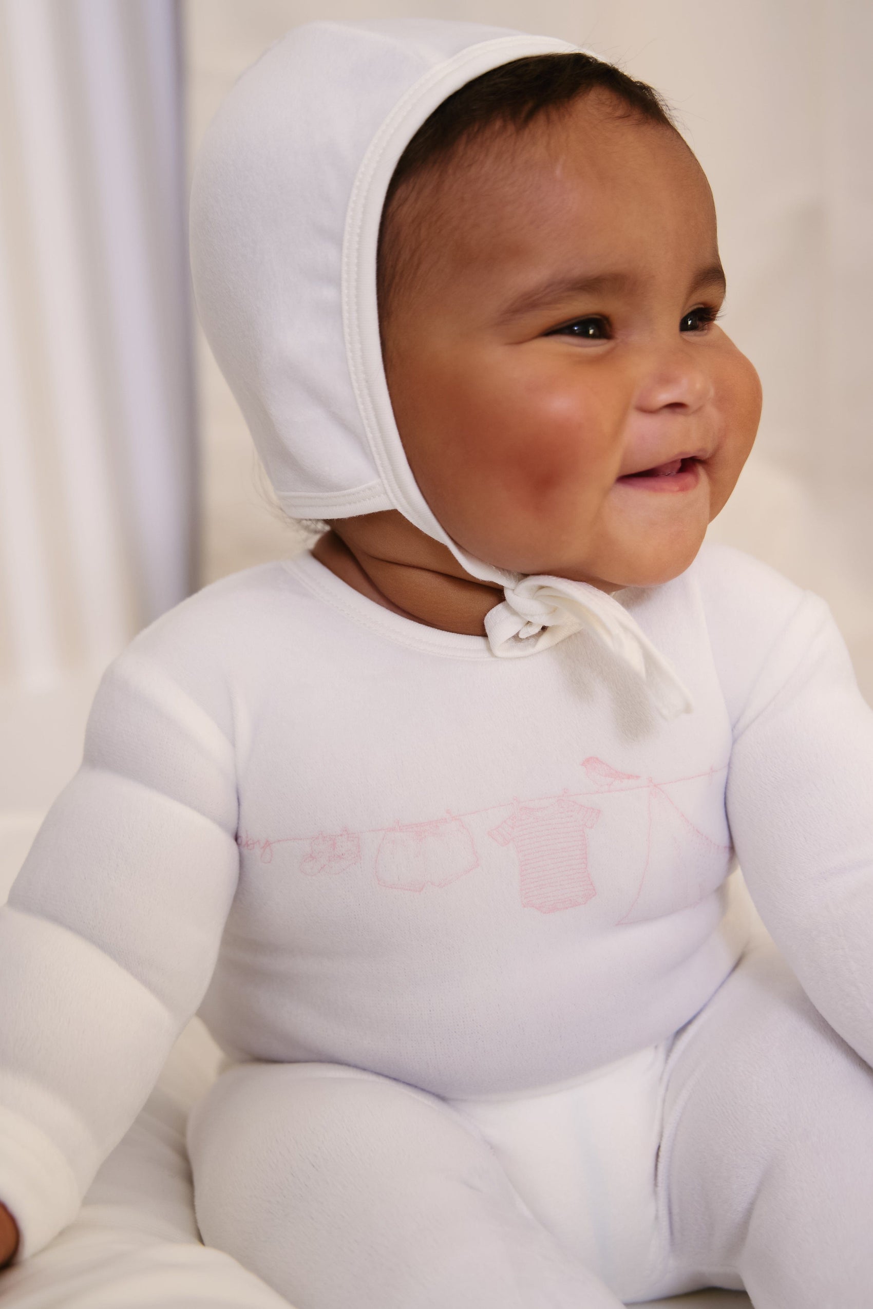 Spring Velour Footie - Pink