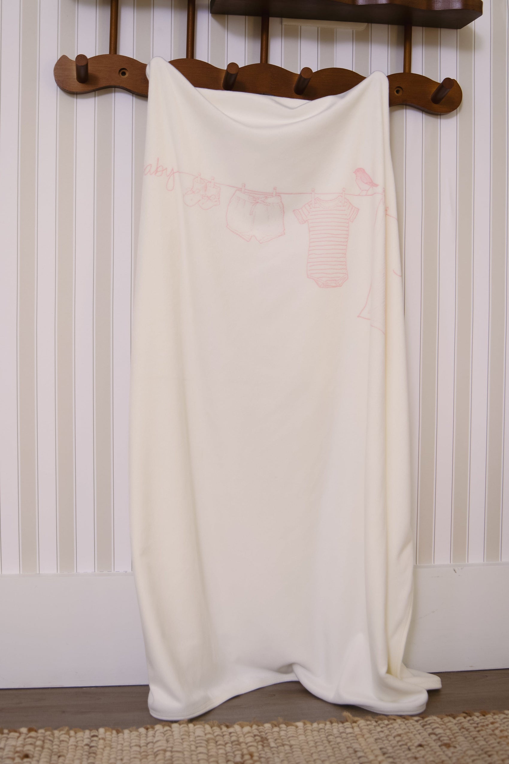 Spring Velour Footie 3PC Set - Pink