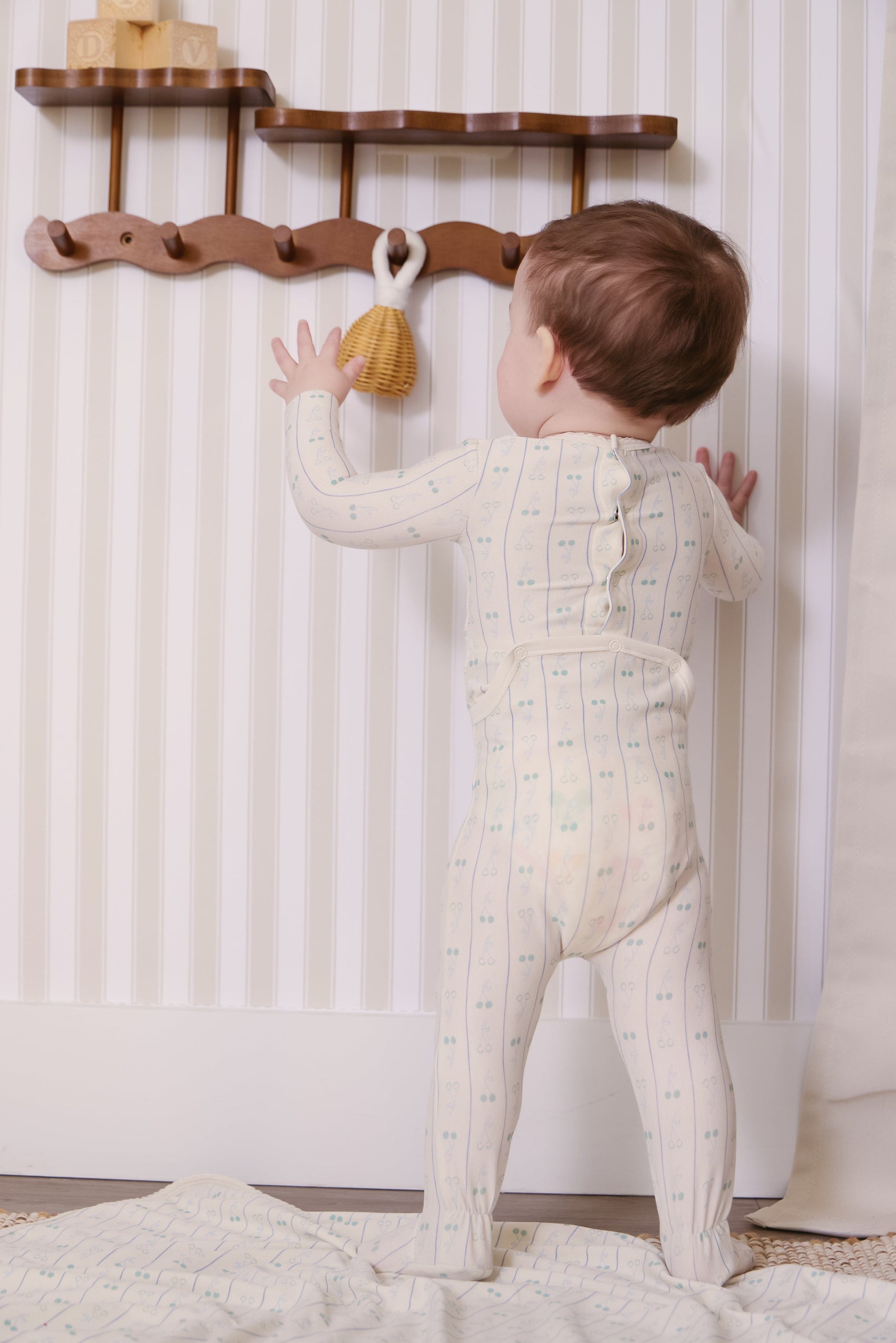 Cerise Footie - Blue