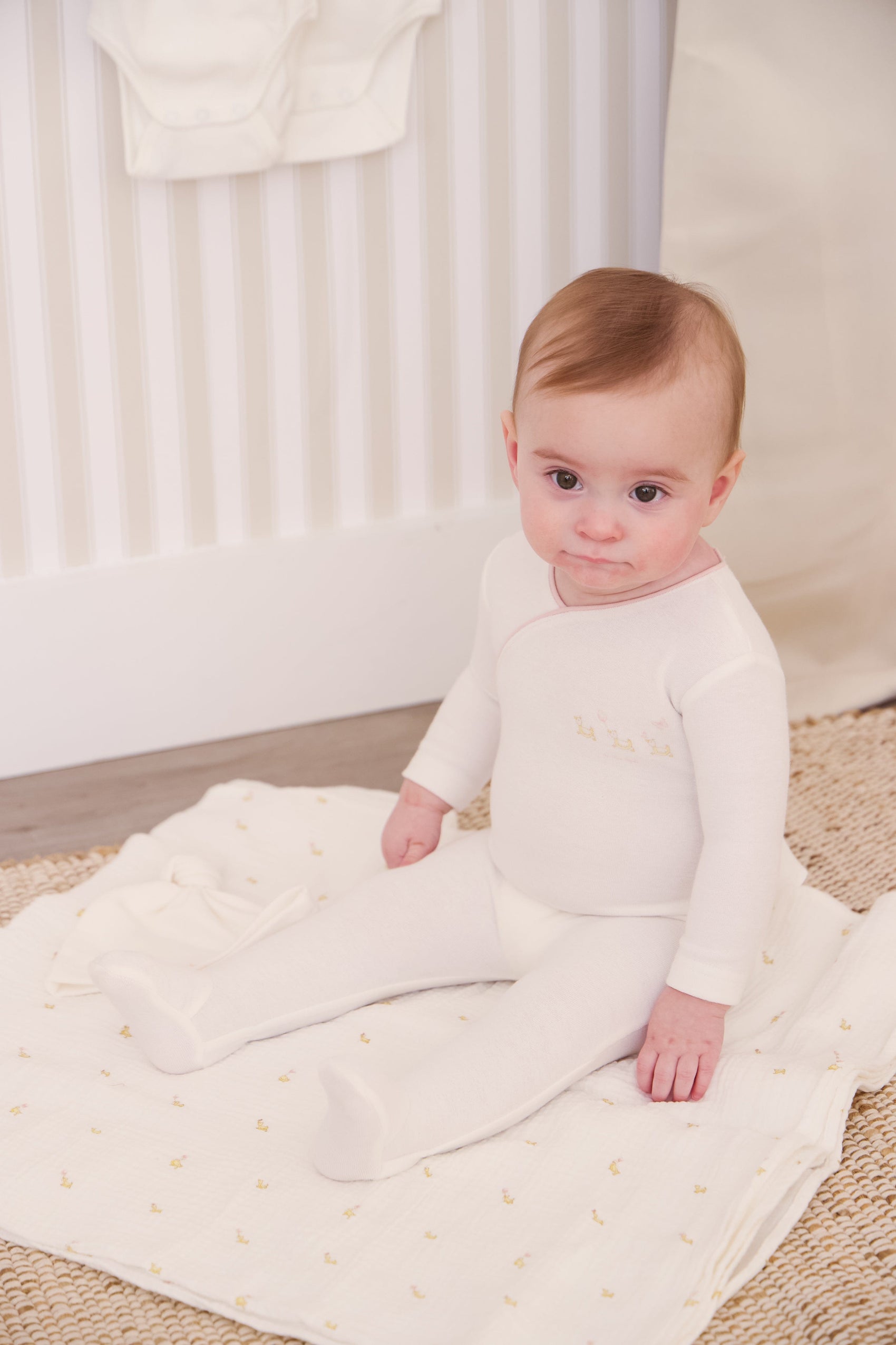 Mini Royals Cotton Footie 3PC Set - Pink