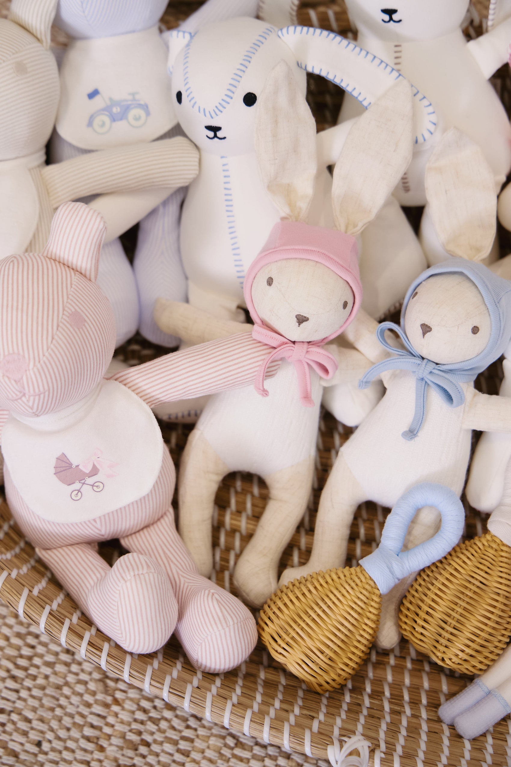 Bonnet Bunny Plush Toy - Pink