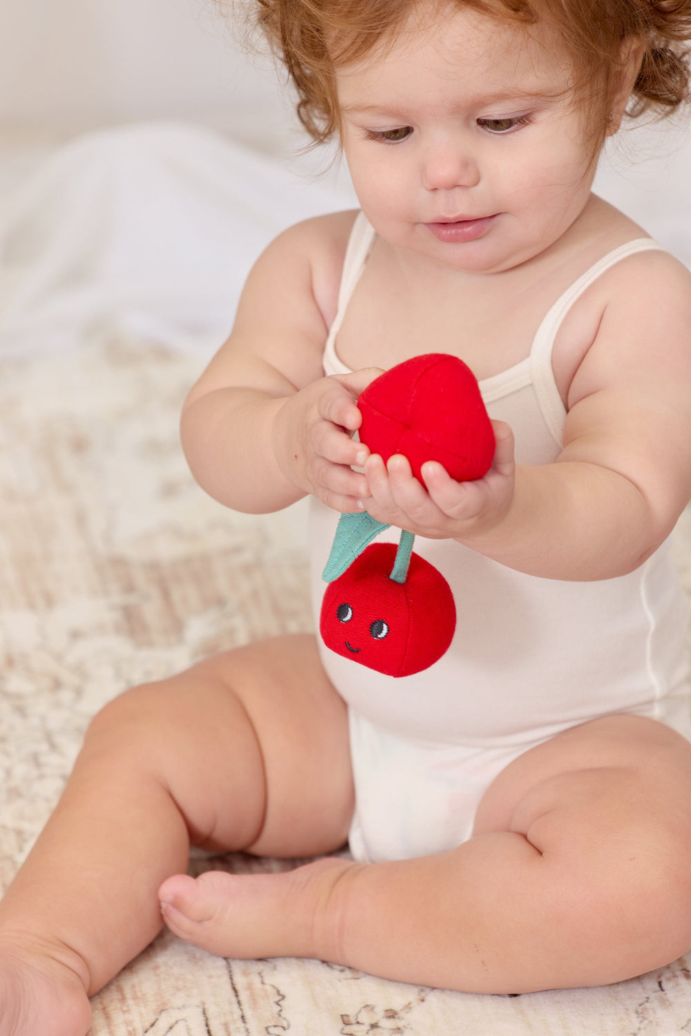 Cherry Rattle Toy - Red