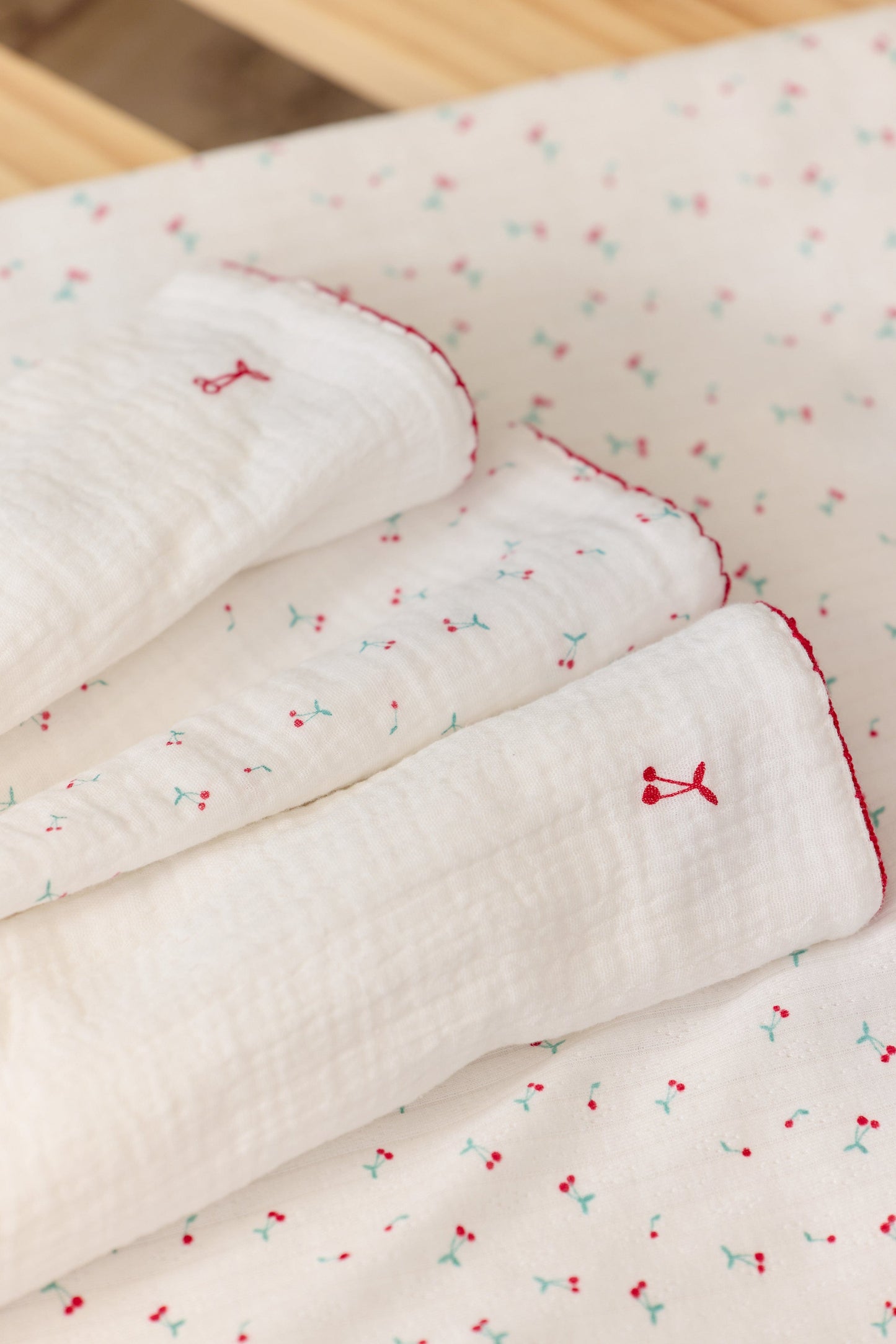 
                  
                    Cherry Burp Cloth Set of 3 - Red
                  
                