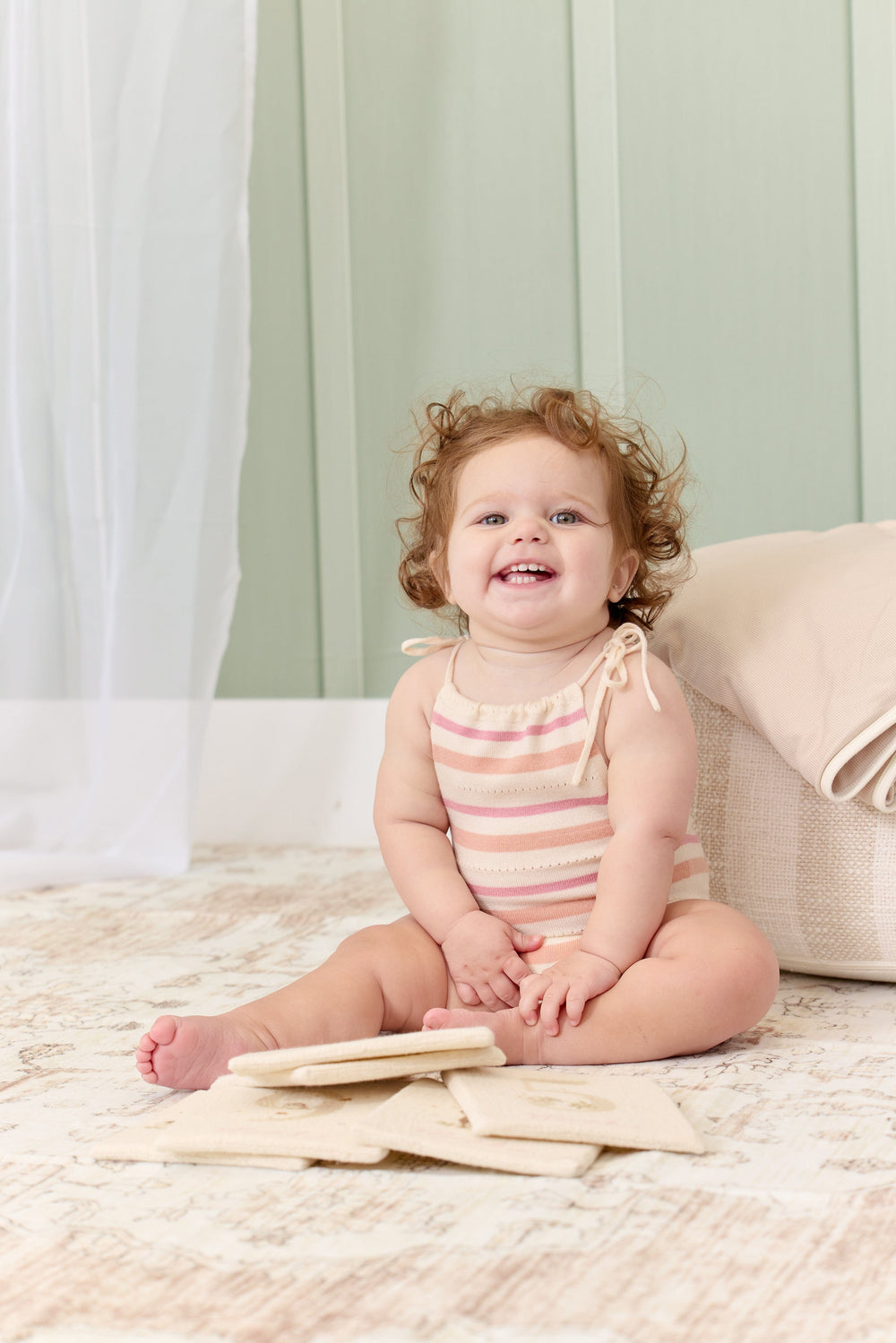 Stripe Knit Bubble - Blush