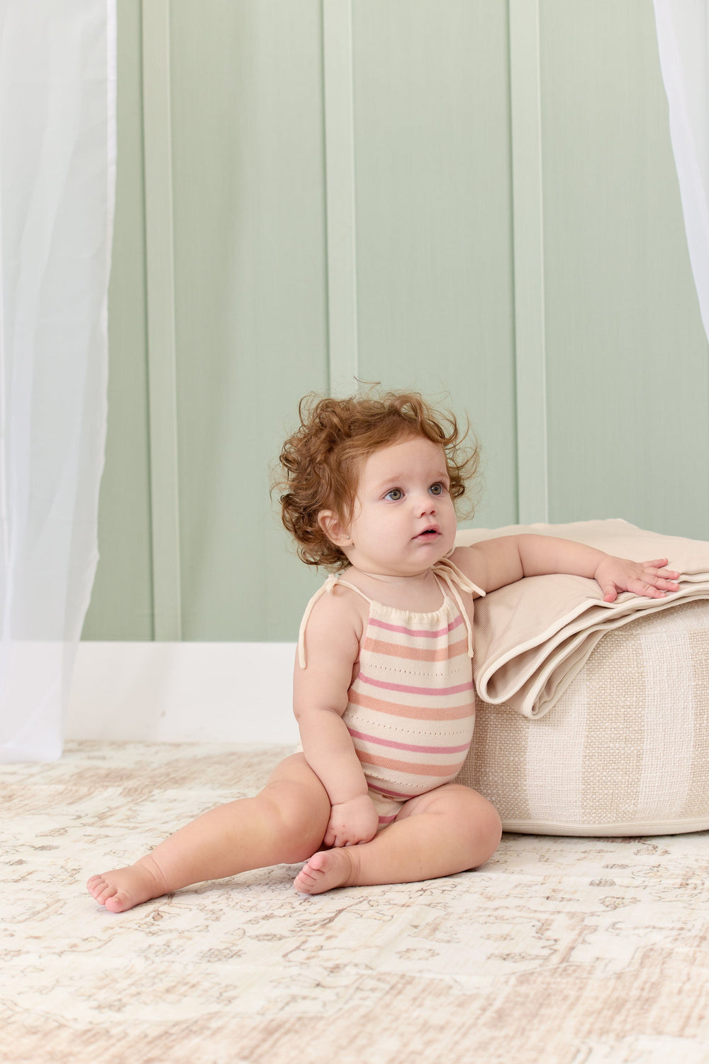 Stripe Knit Bubble - Blush
