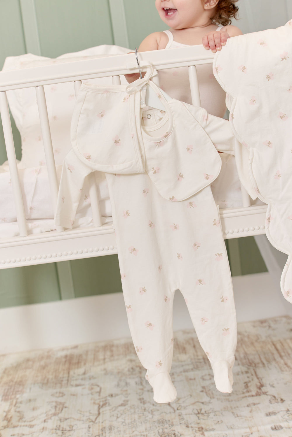 Butterfly Romper & Bonnet Set - Pink