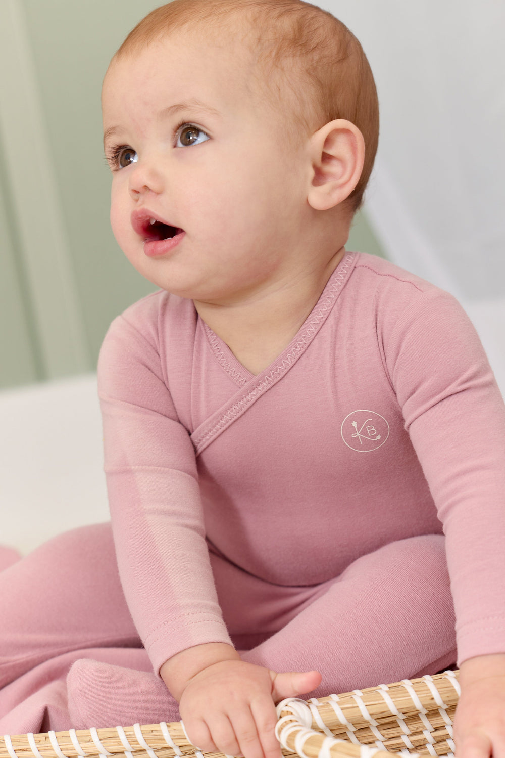 Logo Wrap Romper - Pink