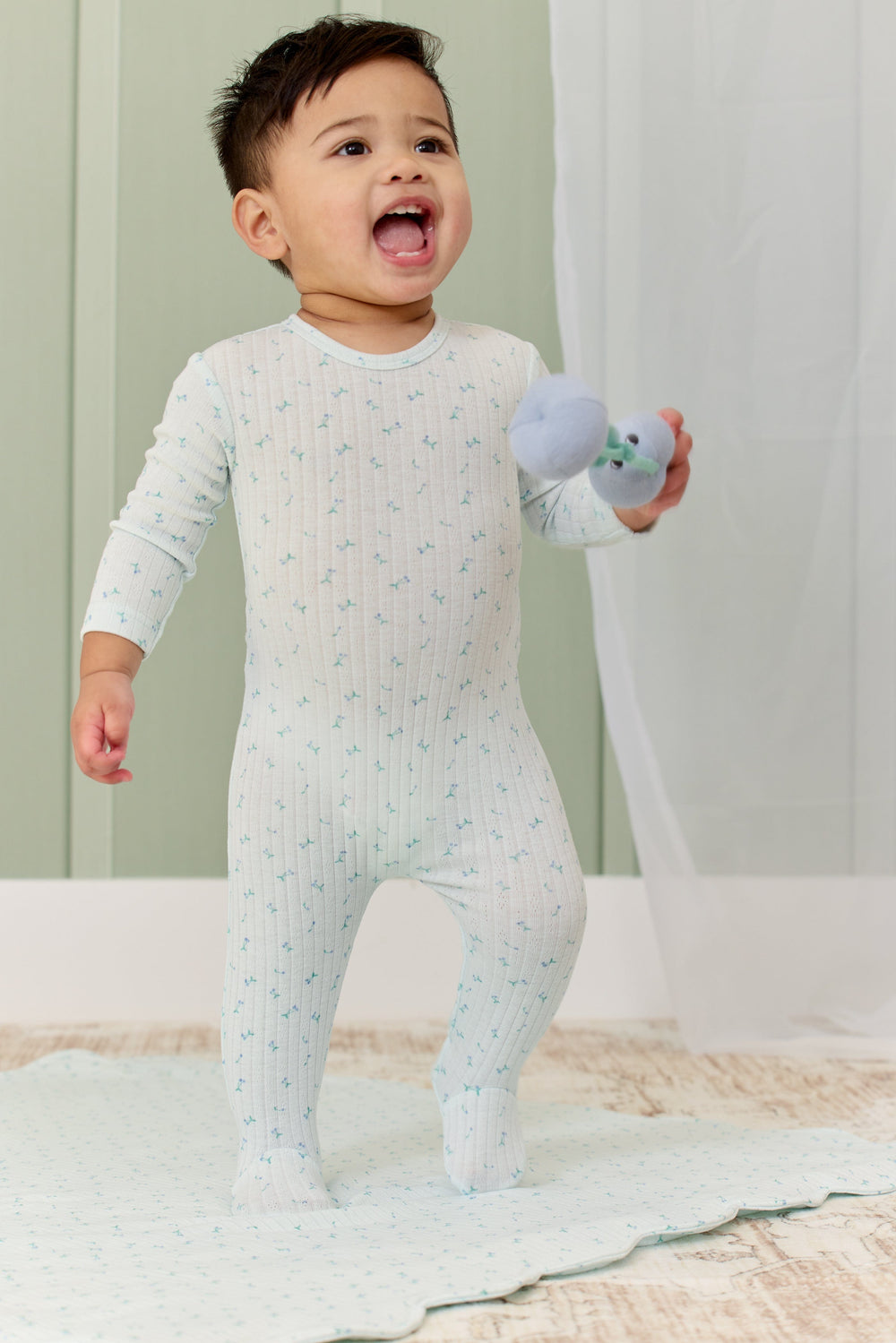 Cherry Romper - Blue