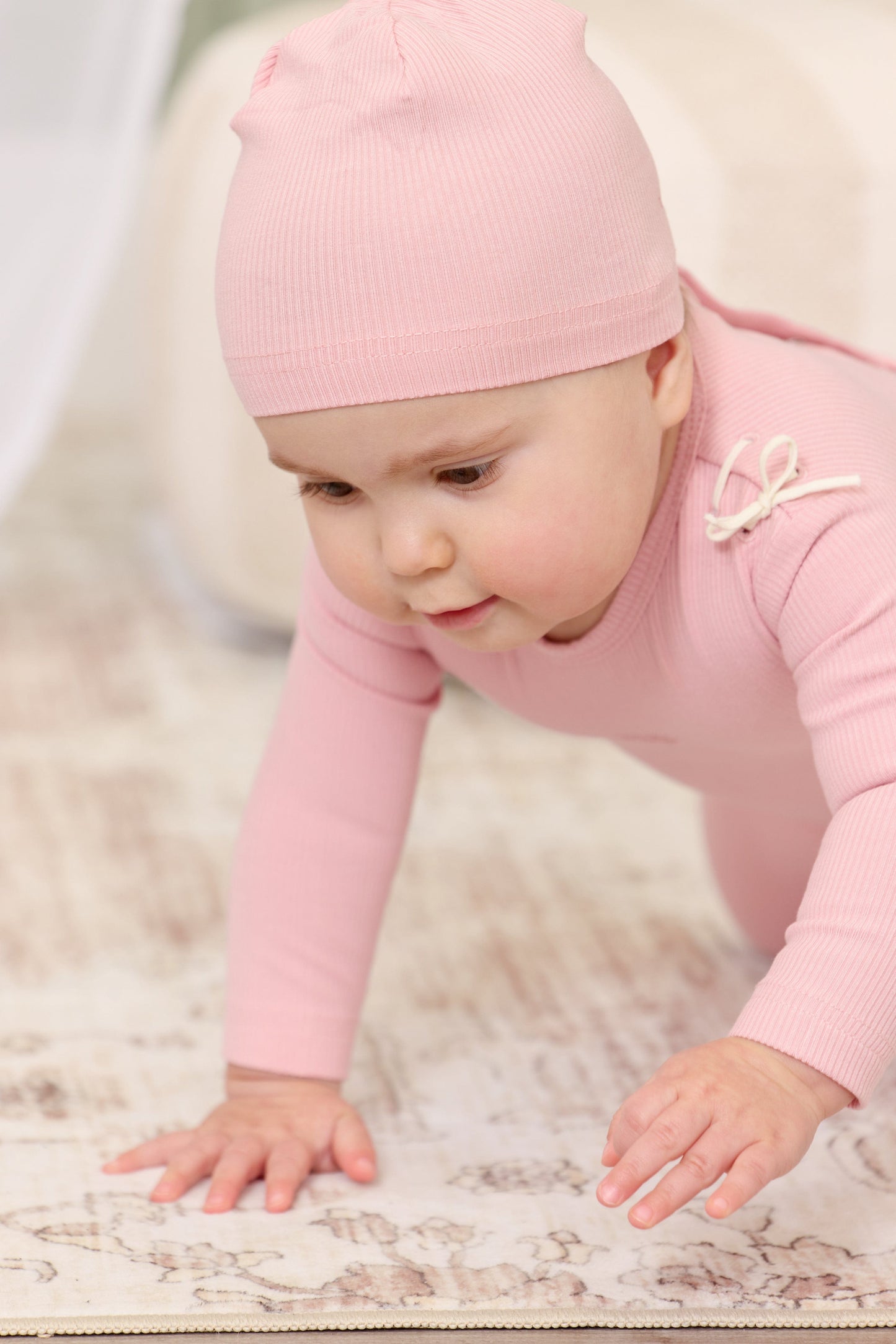 
                  
                    Laced Romper + Hat Set - Pink
                  
                