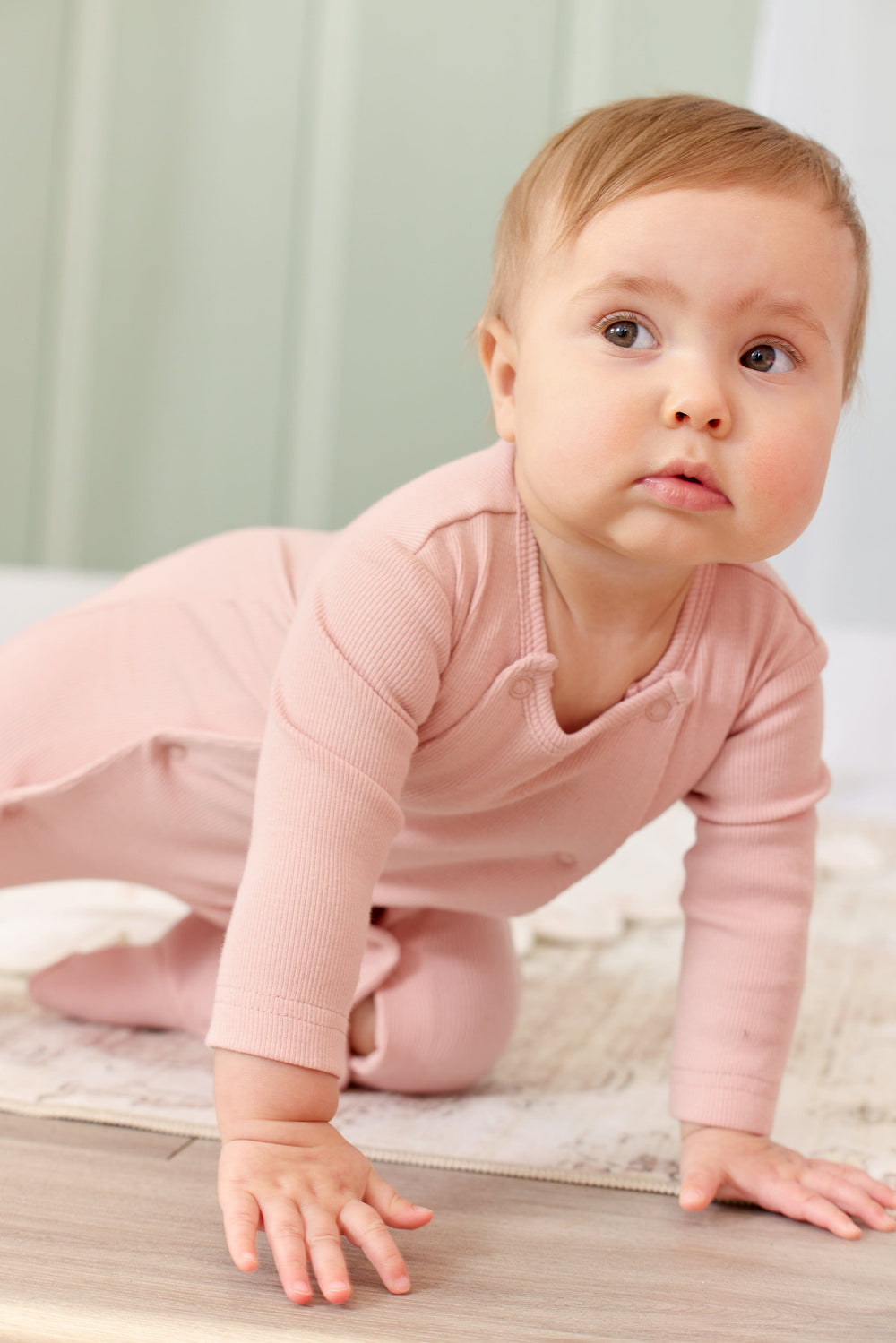 Rib KB Romper - Pink