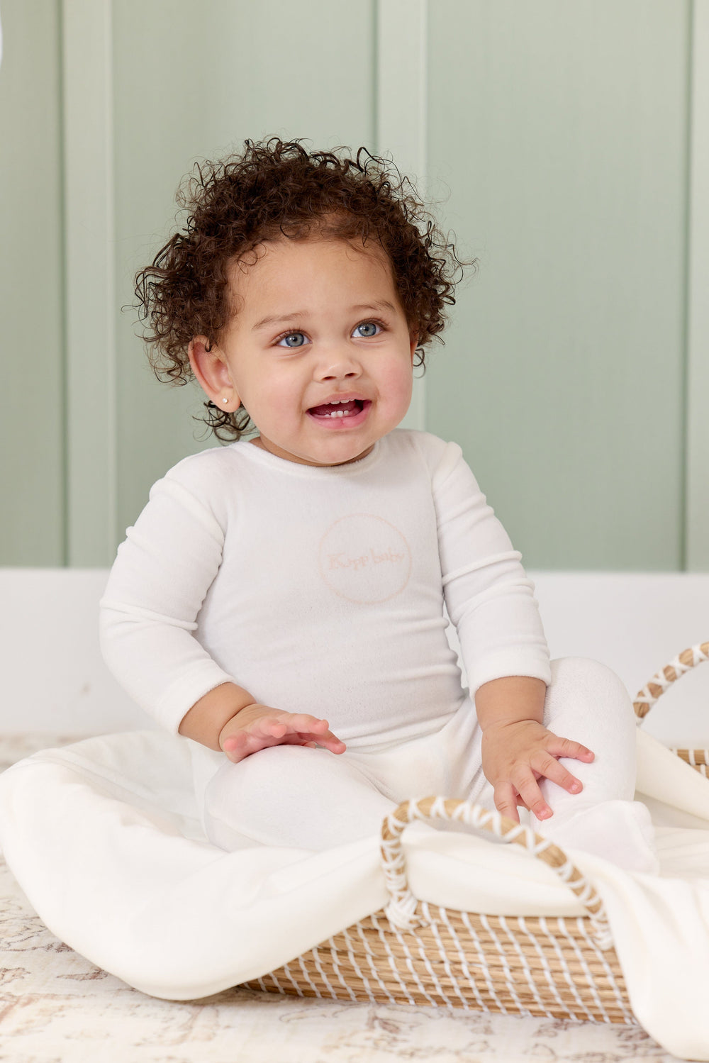 Spring Velour Romper + Bonnet Set - Pink