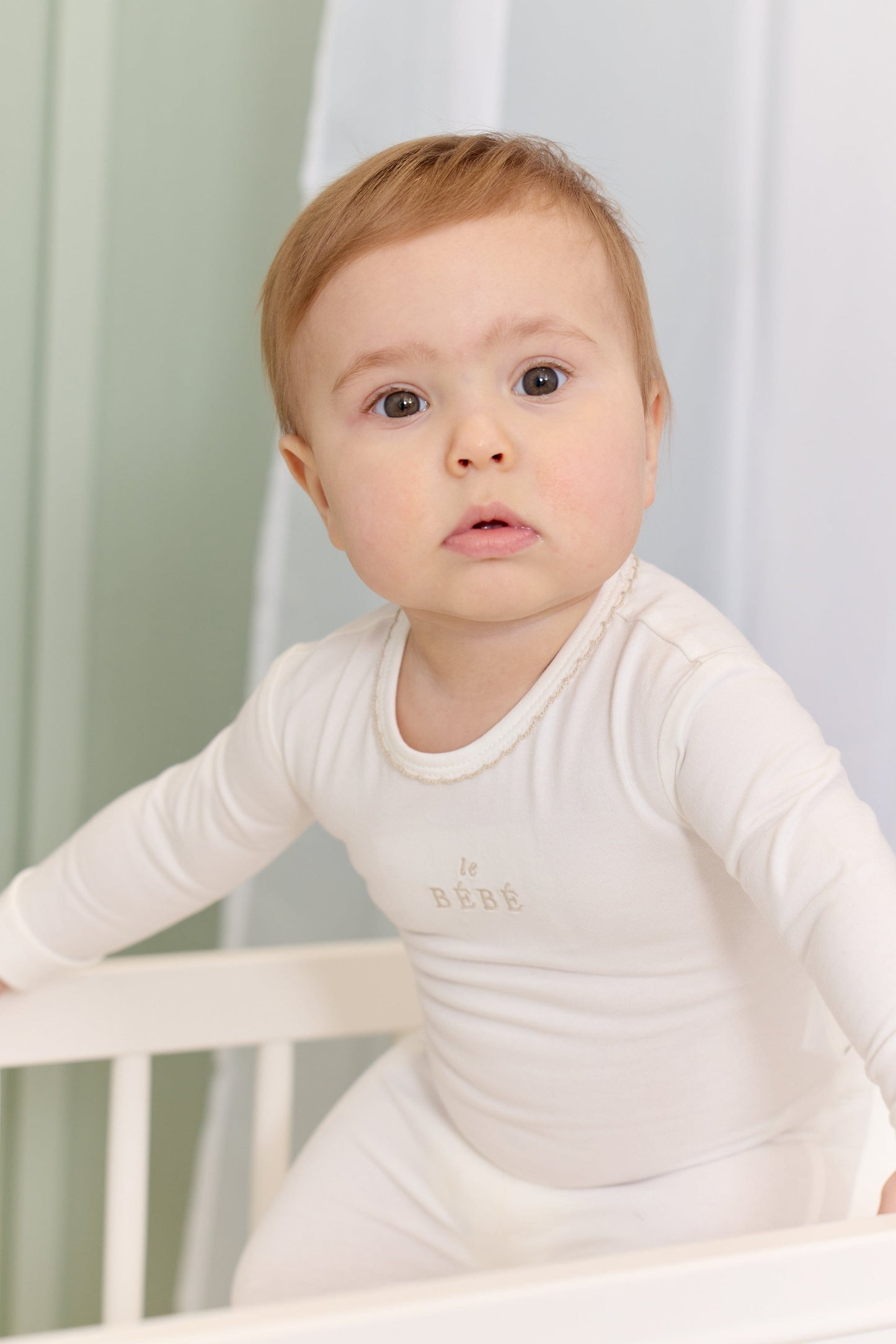 
                  
                    Bebe Embroidered Romper & Bonnet Set - Stone
                  
                