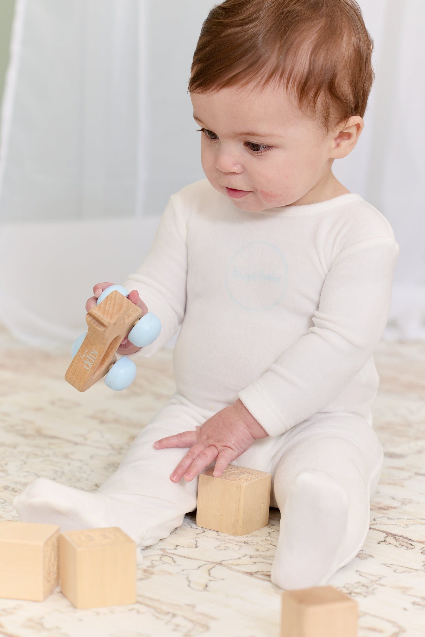 
                  
                    Spring Velour Romper + Bonnet Set - Blue
                  
                
