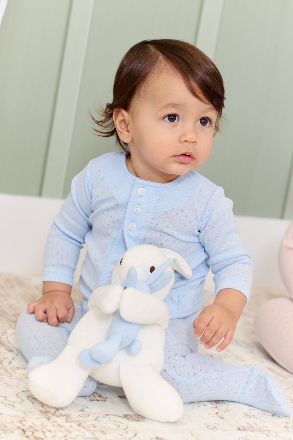 Pointelle Knit 2PC Set - Blue