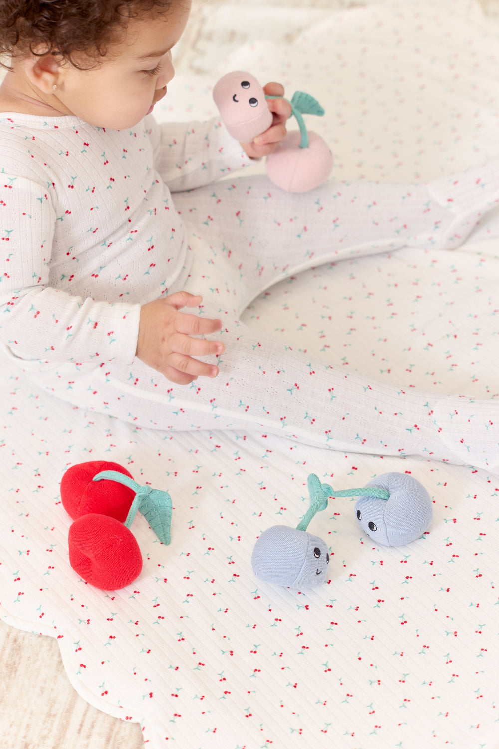 Cherry Rattle Toy - Blue