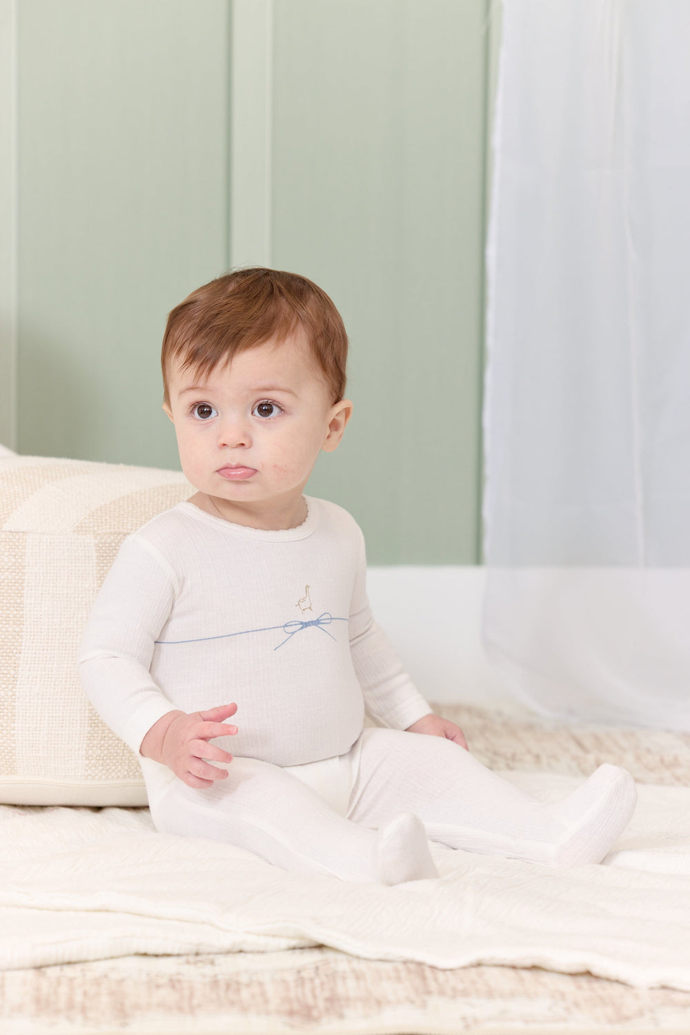String Bow Romper - Blue