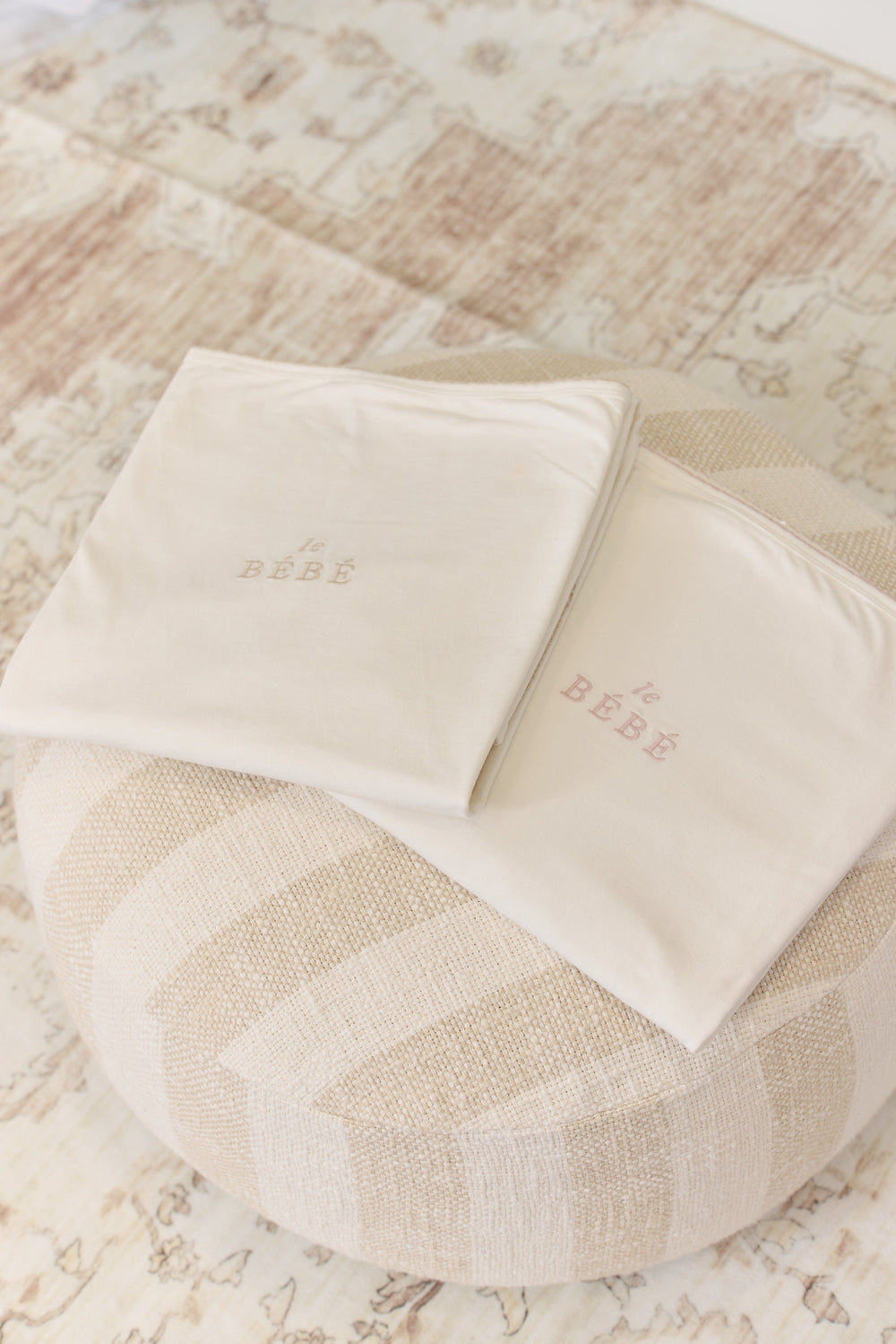 Bebe Embroidered Blanket - Stone