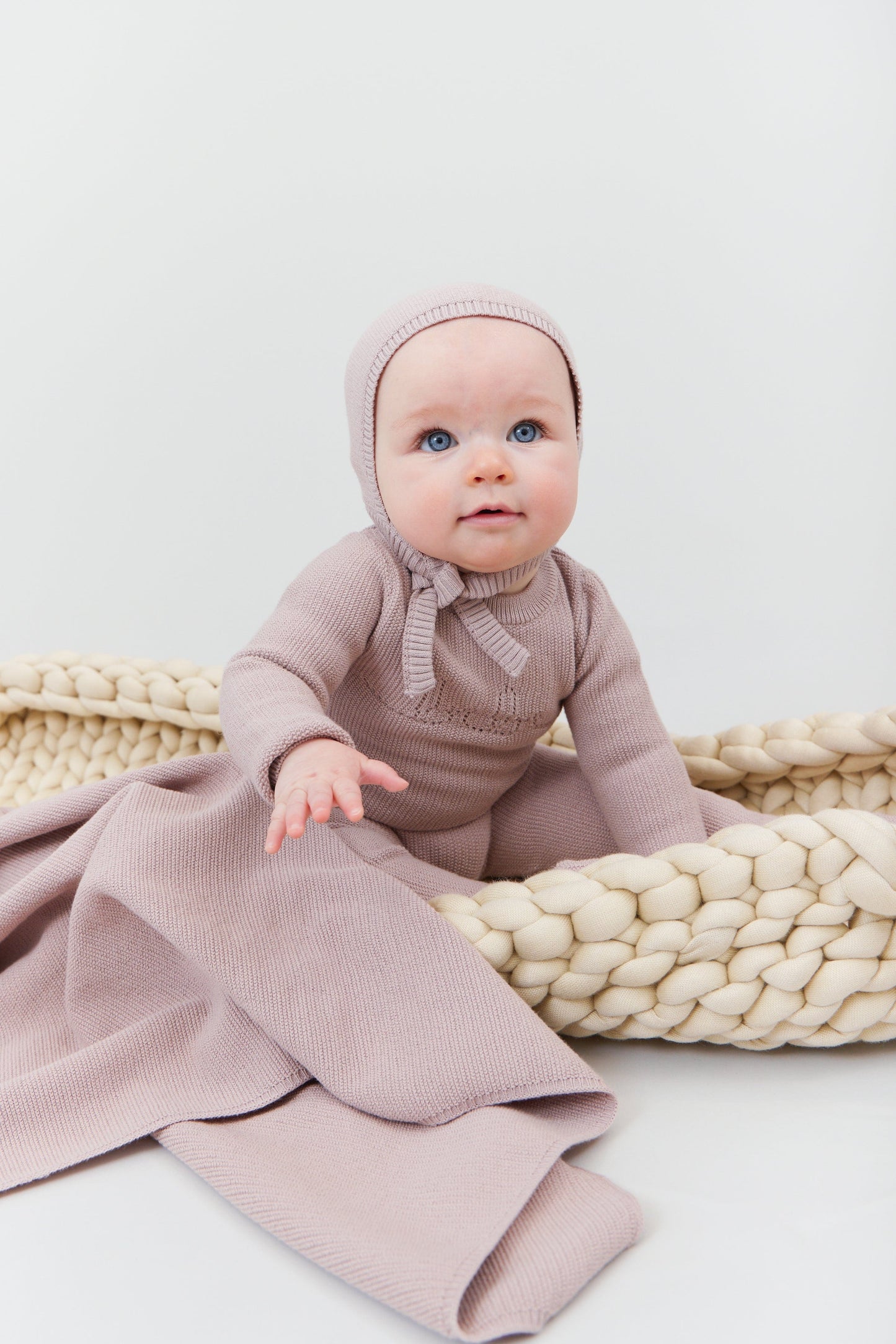 
                  
                    Garter Knit Blanket - Mauve
                  
                