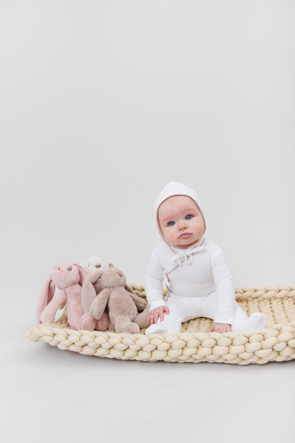 Velour Waffle Wrap Romper - Blush