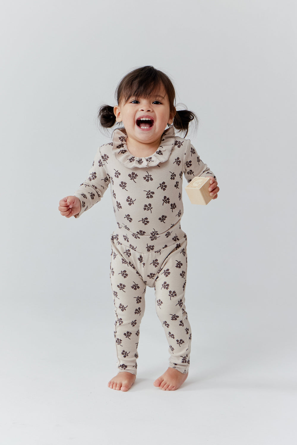 Floral Baby Set - Stone