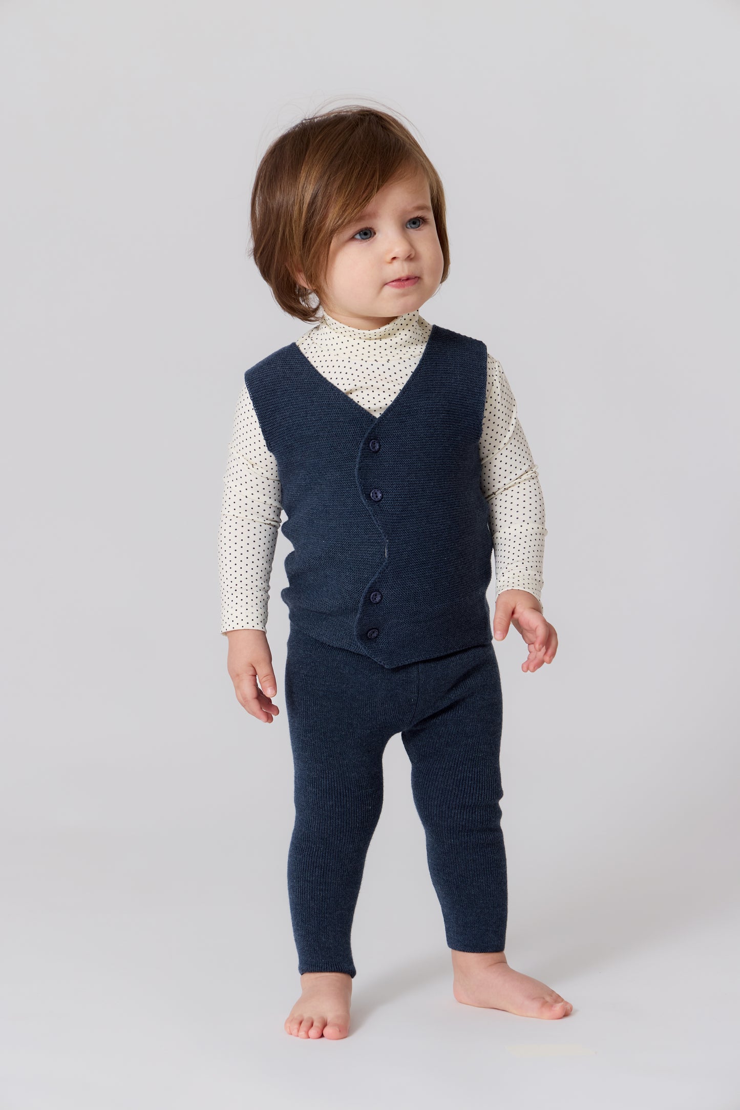 Nola Knit Vest Set - Blue