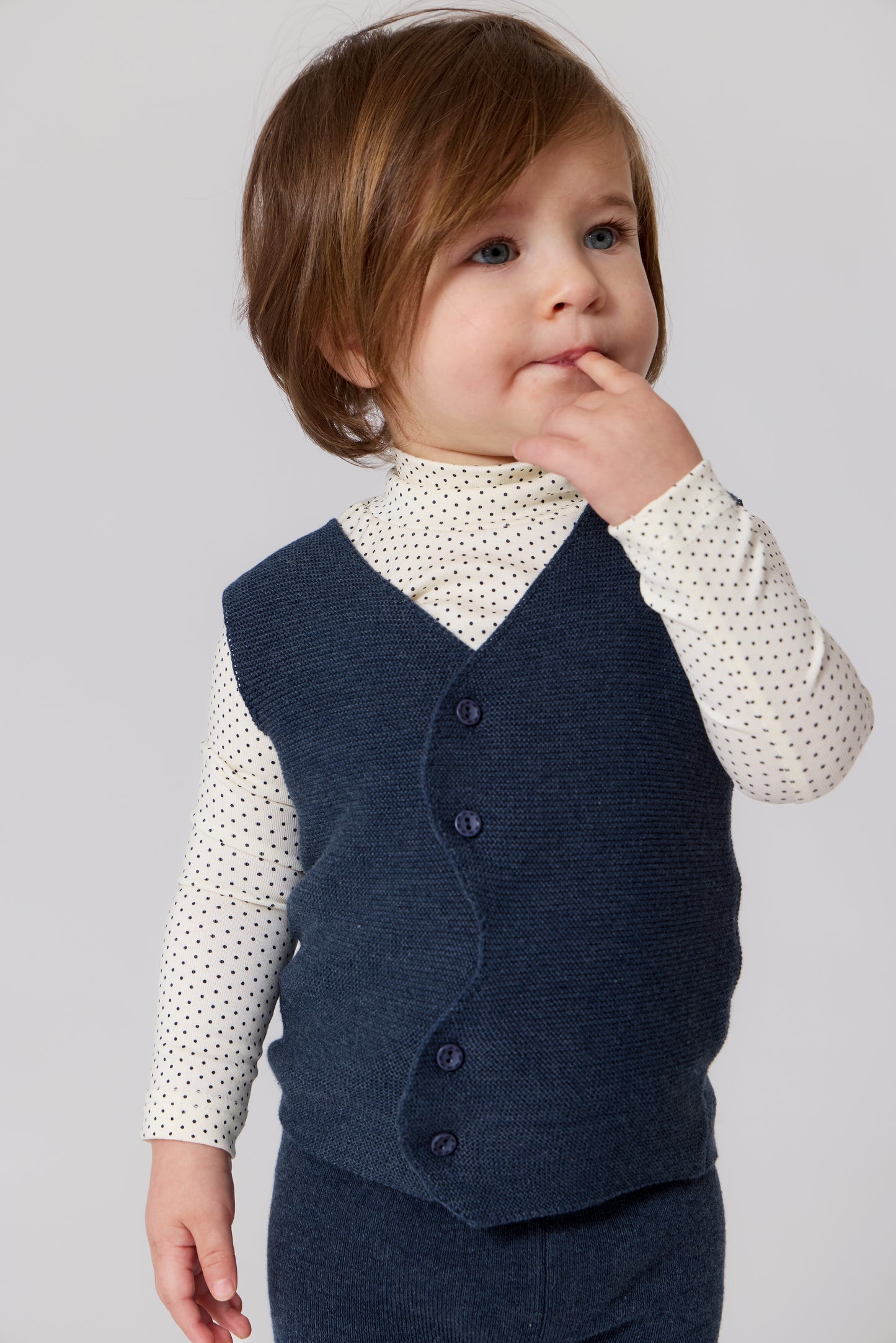 Nola Knit Vest Set - Blue