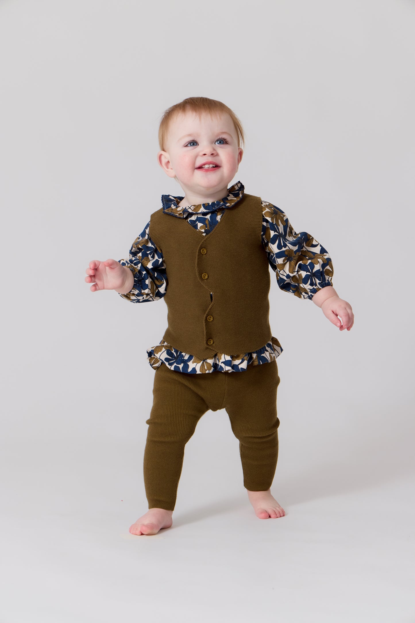 Nola Knit Vest Set - Mustard