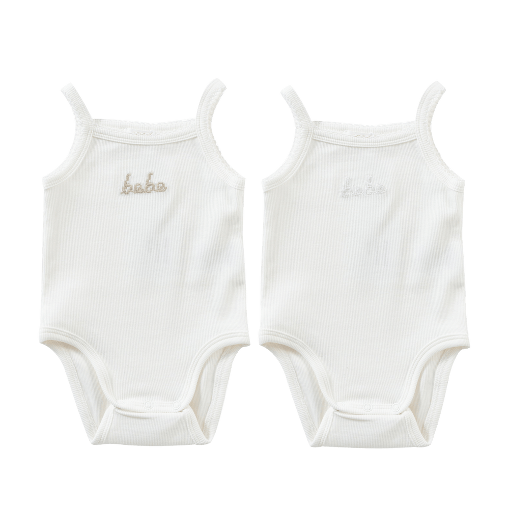 Boy Bebe Onesie Set of 2 - Stone