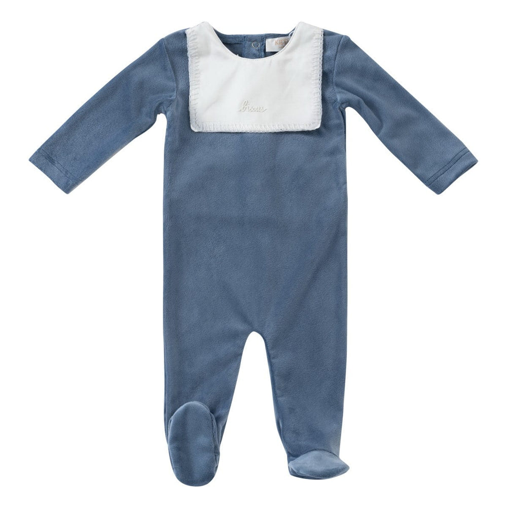 Bib Stitch Romper - Blue