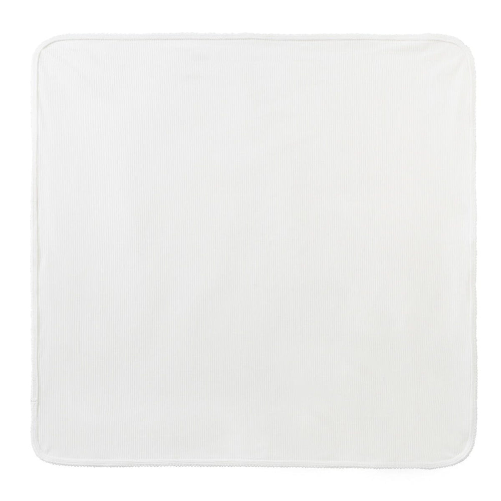 Pointelle Velour Blanket - White