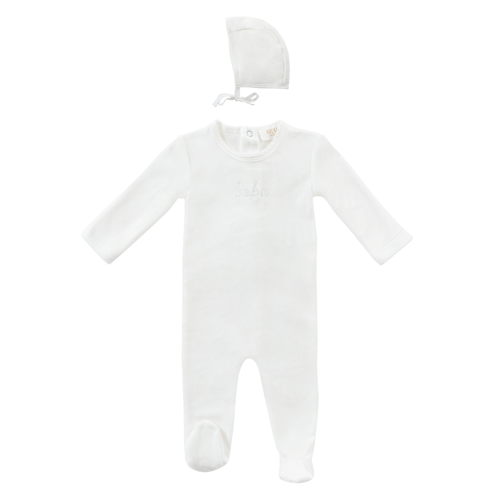 Bebe Romper & Bonnet Set - White