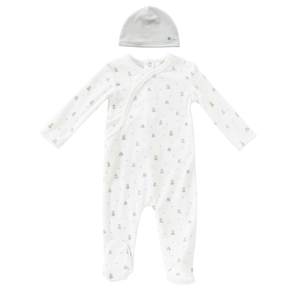 Star Romper & Hat Set - Blue