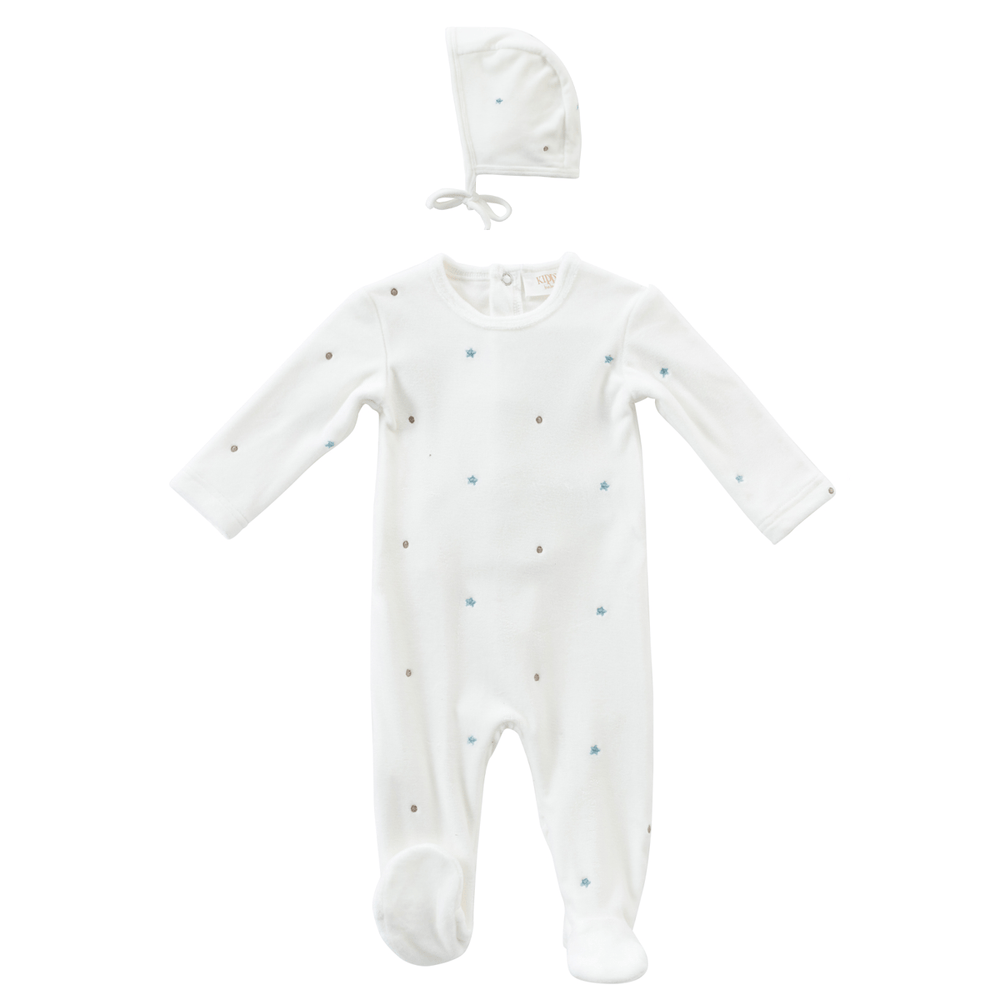 Star Romper & Bonnet Set - Sage