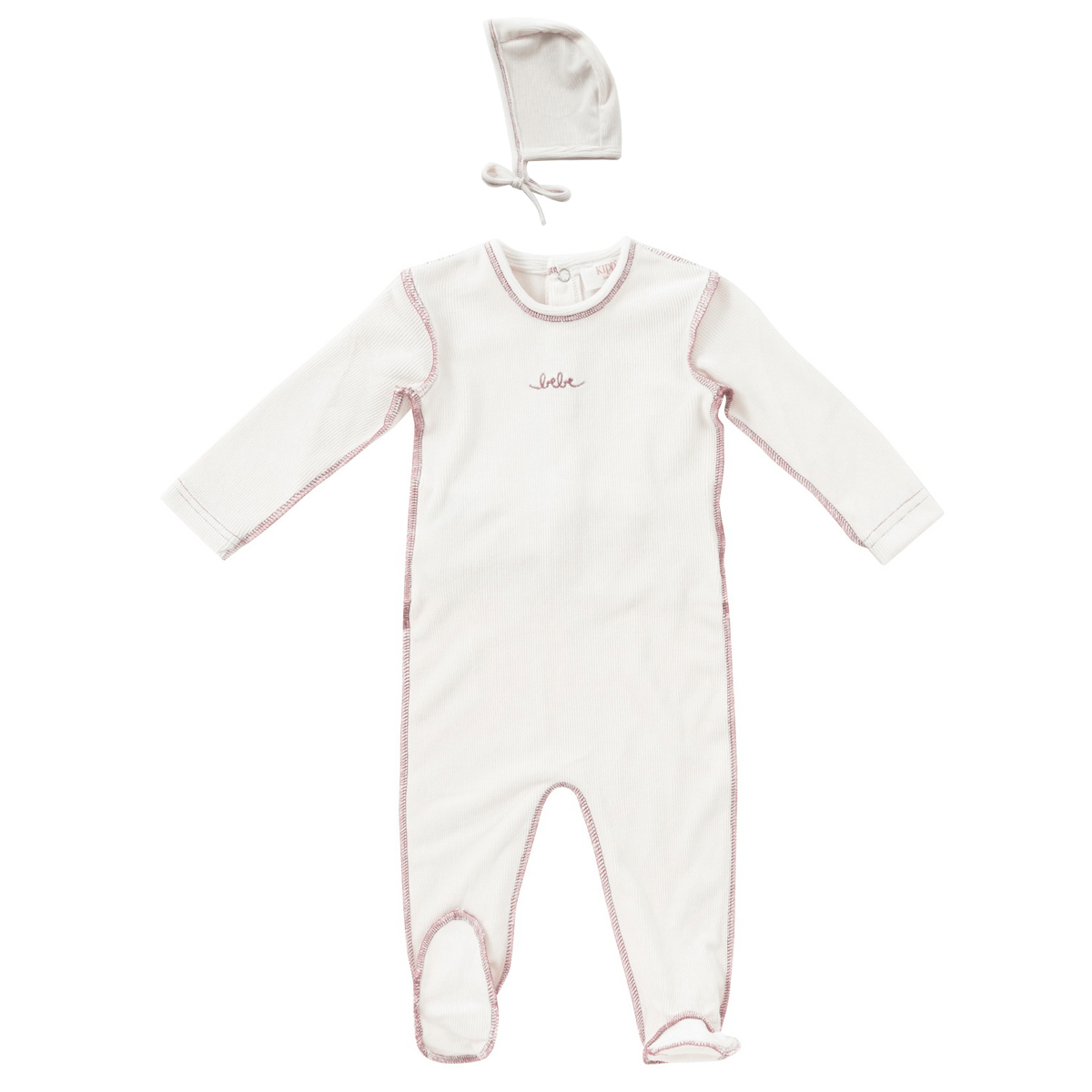 
                  
                    Edge Stitch Romper & Bonnet Set - Mauve
                  
                