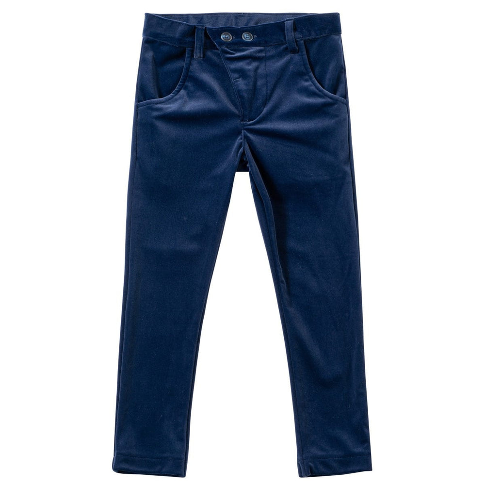 Velvet Slim Pants - Navy