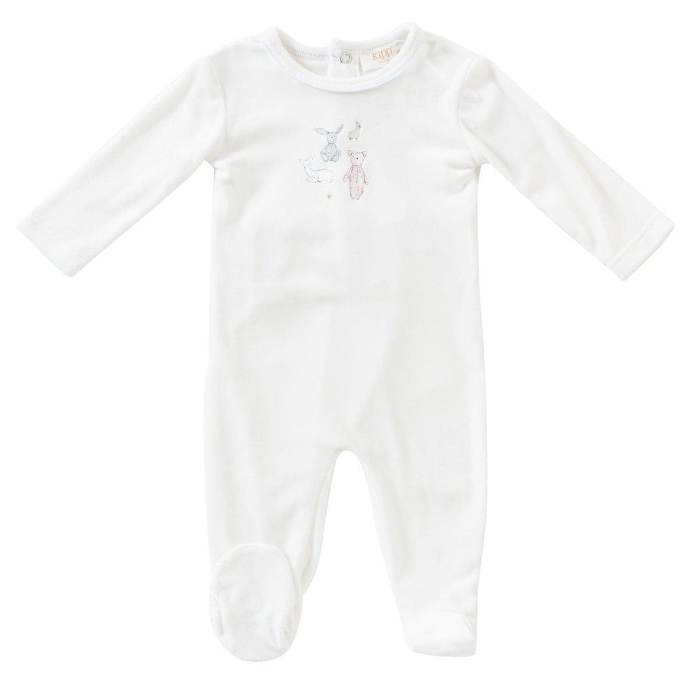 Stuffed Friends Romper - White Blue