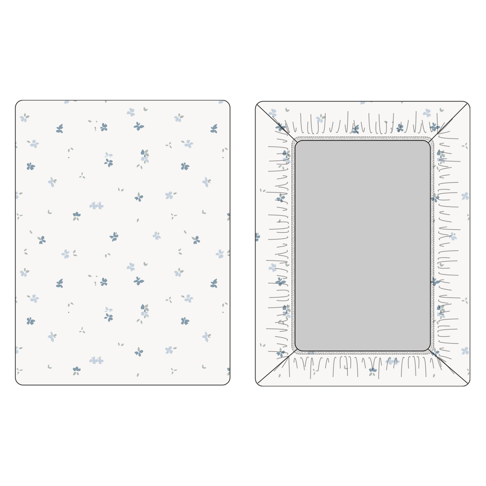 Bud Fitted Crib Sheet - Blue