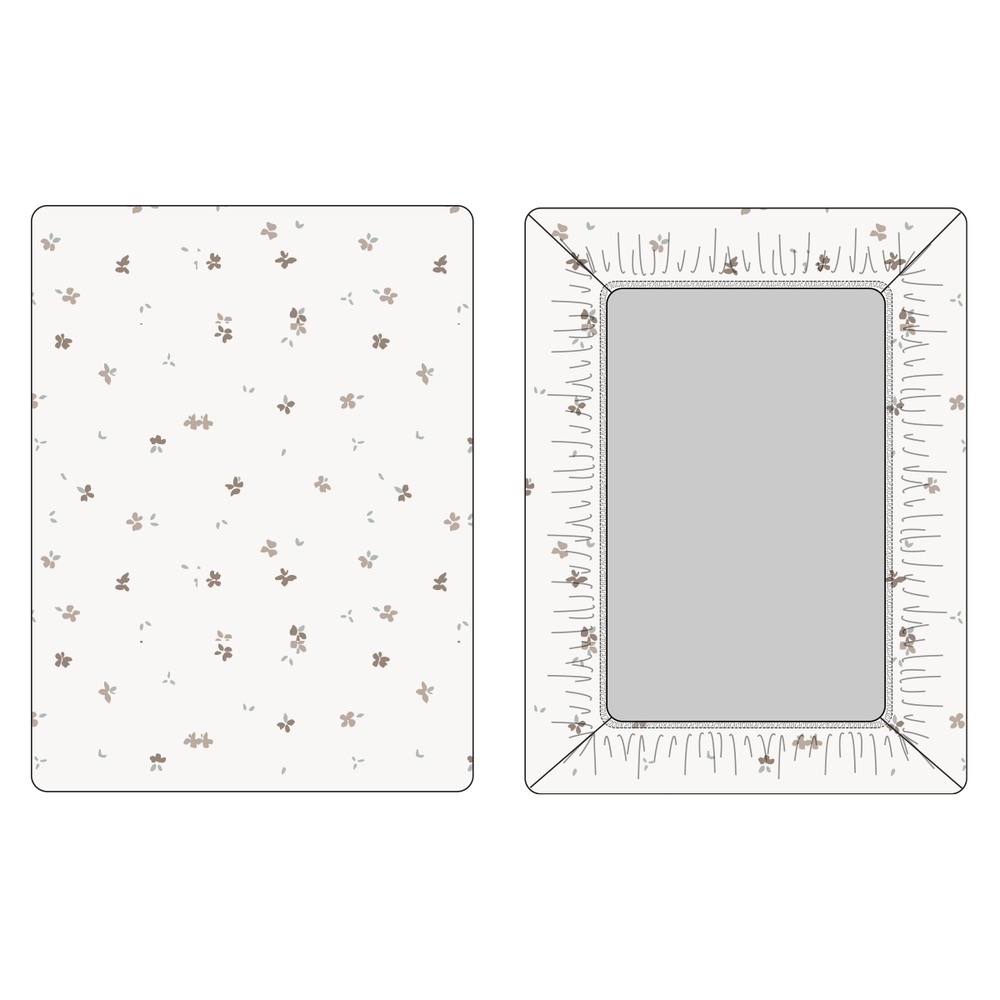 Bud Fitted Crib Sheet - Stone