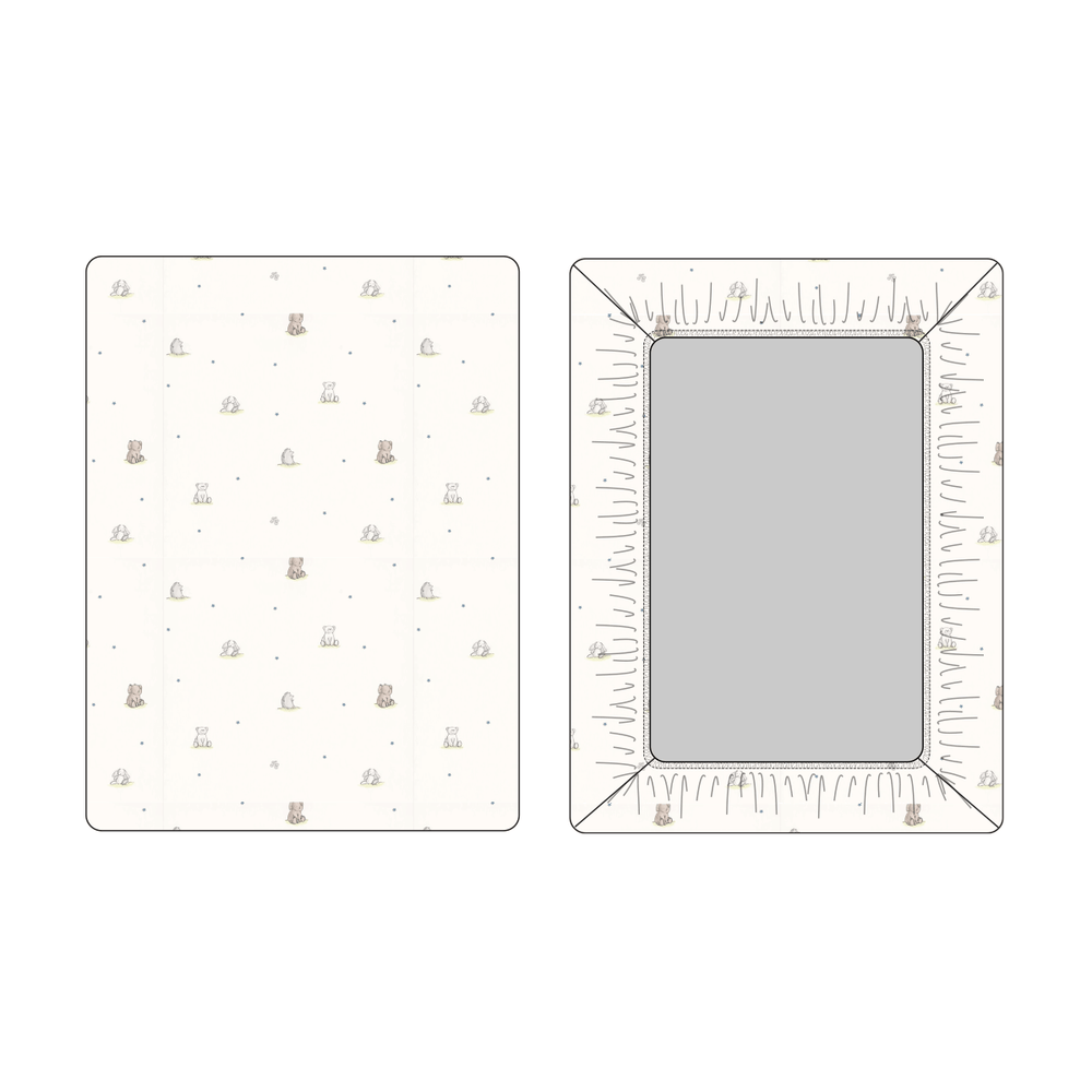 Star Fitted Porta Crib Sheet - Blue