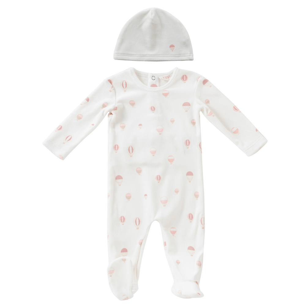 Hot Air Balloon Romper & Hat Set - Pink