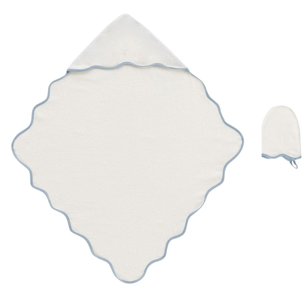 Scallop Towel & Mitt Set - Blue