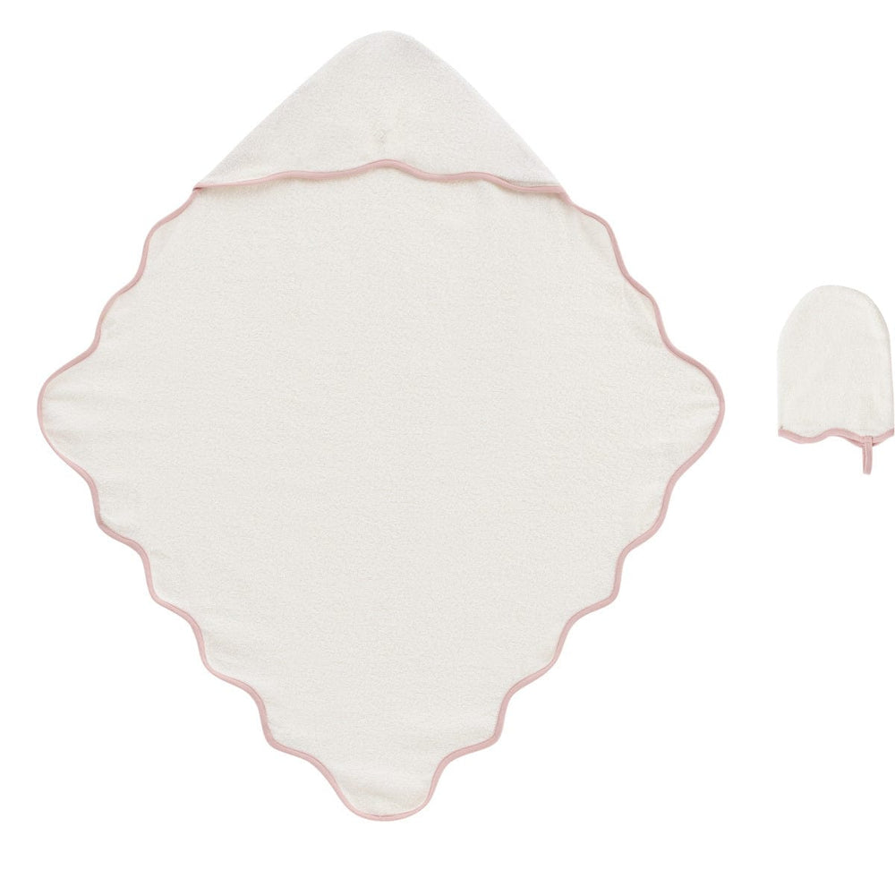 Scallop Towel & Mitt Set - Pink