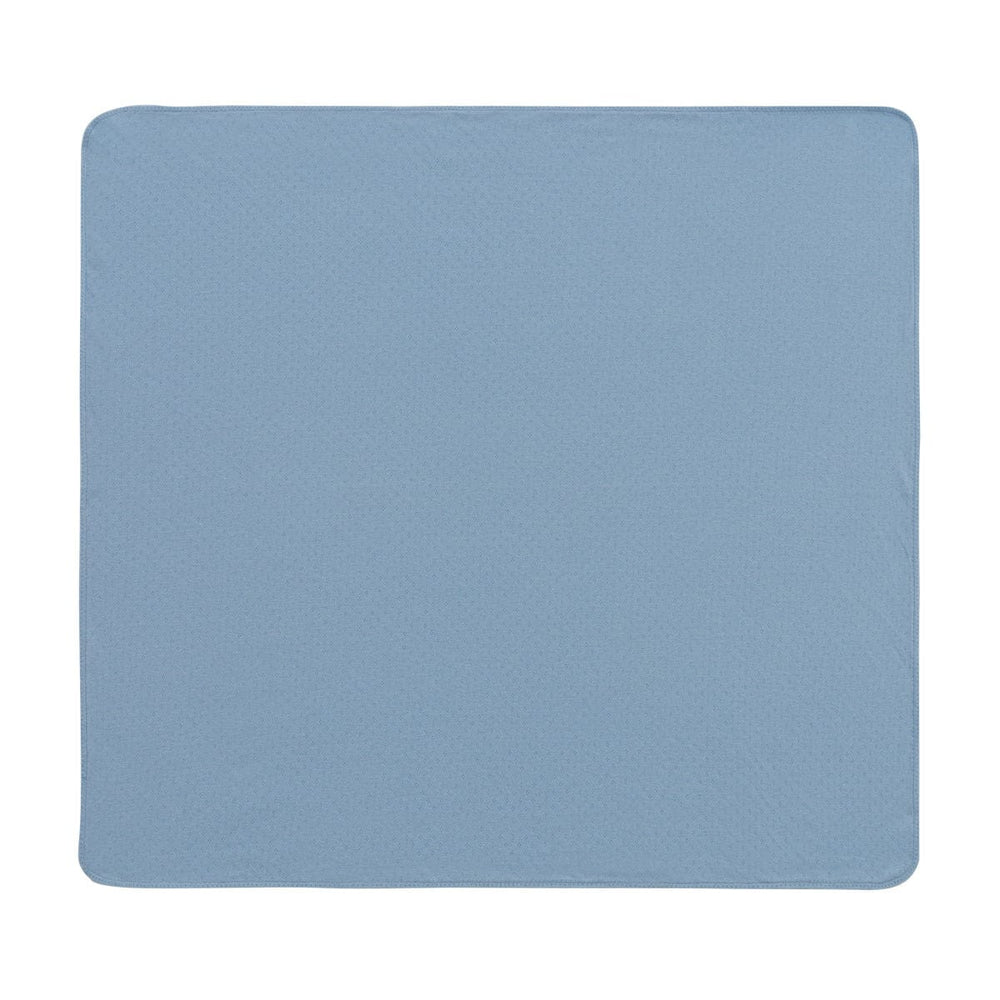 Knit Pointelle Blanket - Blue