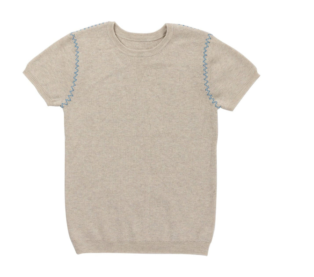 Enzo Solid Knit Top - Light Blue