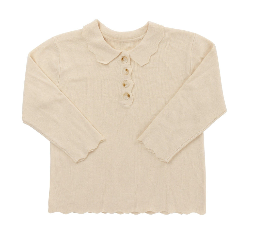 Eloise Rib Knit Top - Natural